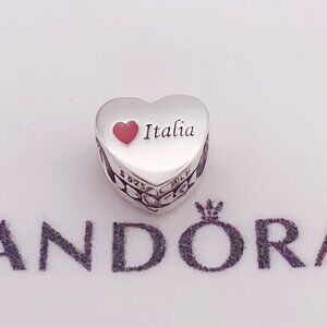 Pandora I Love Italia Charm Italia Bead Charm S925 Sterling Silver Jewelry
